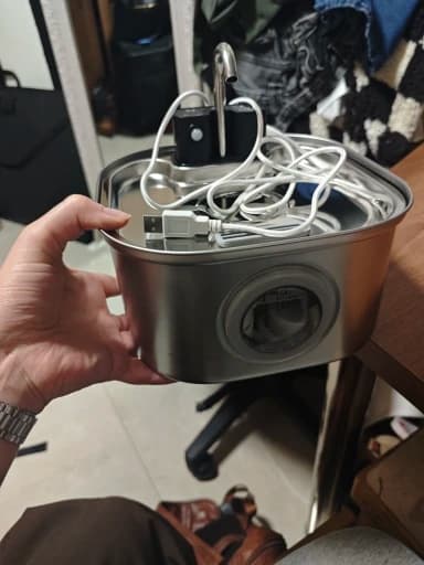 מזרקת מים אוטומטית לחתולים וכלבים — נירוסטה אלחוטית עם חיישן ומשאבה שקטה - תמונה 6