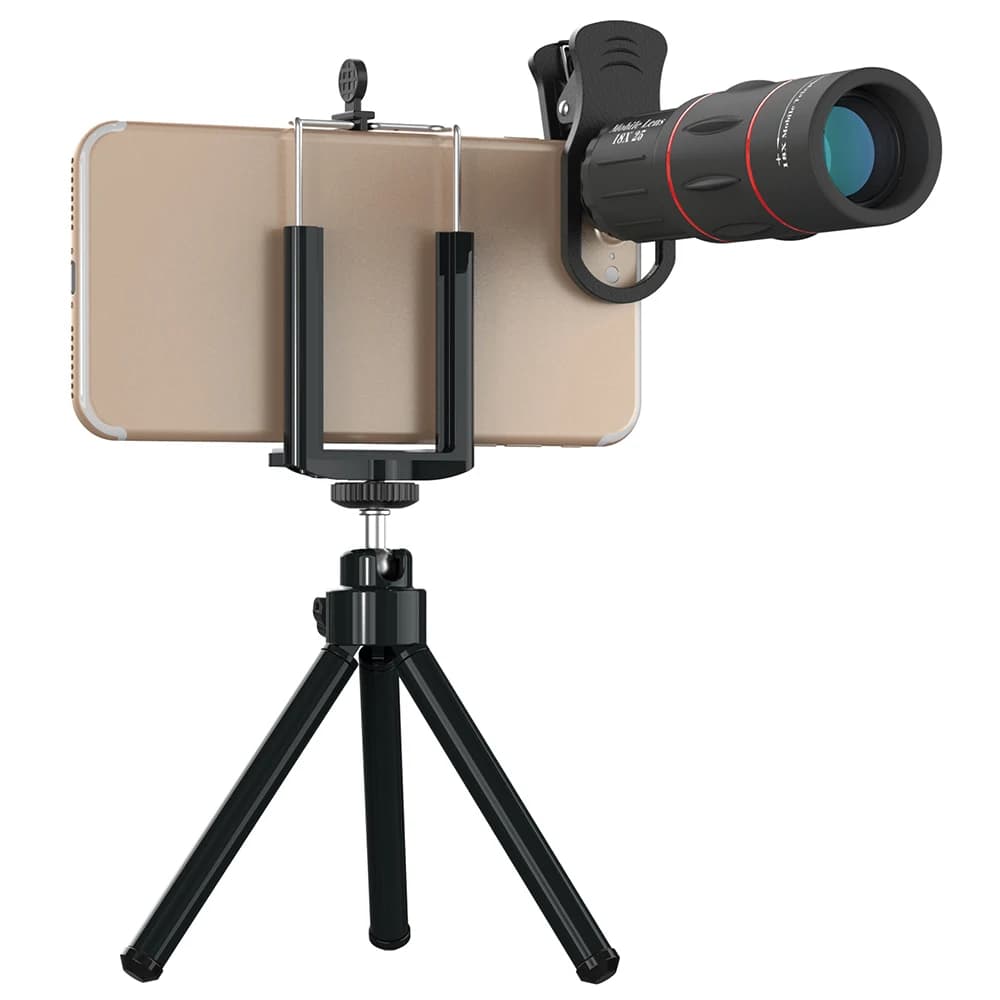 APEXEL עדשת טלפון אופטית HD עם זום מונוקולרי 18x25 אוניברסלי עם מצלמה טלפוטו 18X ומצלמה טריפוד לסמארטפון - תמונה 2