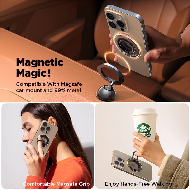 JOYROOM טבעת סיליקון עמידה עבור Magsafe מחזיק טלפון Kickstand מחזיק טלפון מגנטי עבור טלפונים בגודל 4.7-7.0 אינץ' - תמונה 4