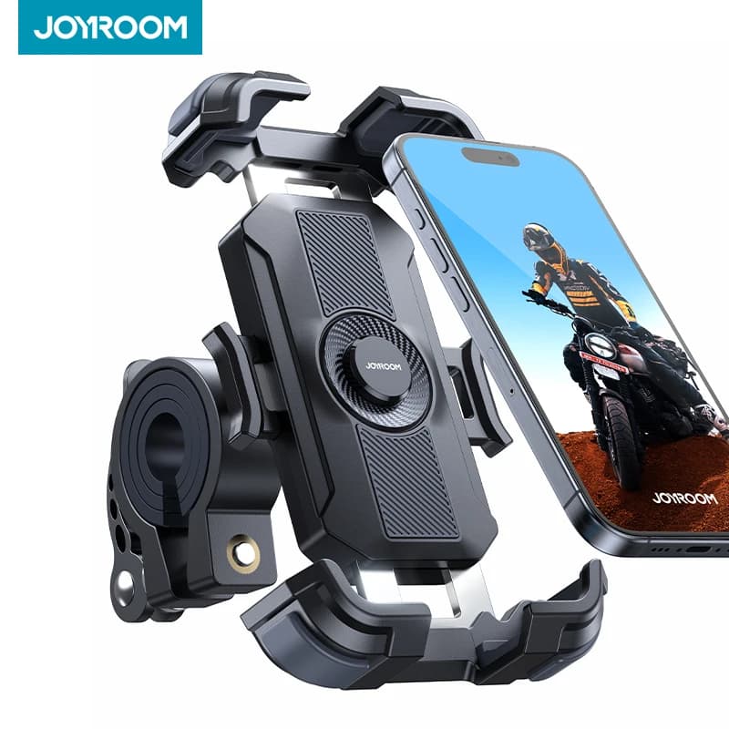 מתקן טלפון לאופנוע Joyroom משודרג, מתקן טלפון לאופניים יציב במיוחד, מתקן טלפון לכידון אופניים, תופסן טלפון נייד לקטנוע