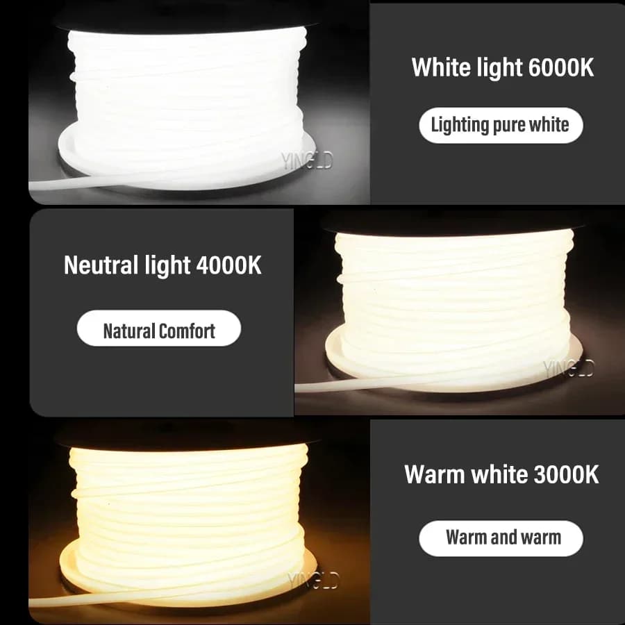 סטריפ LED COB במתח 220V עם מתג בהירות גבוהה / ניתן לכווץ US 110v EU Plug נאון טייפ תאורת ארון מטבח עמיד למים גינה - תמונה 4