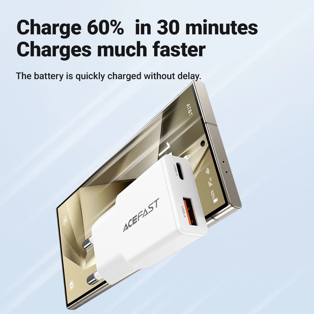 מטען טלפון ACEFAST EU 30W GaN דק מאוד עם טעינה מהירה USB C עבור iPhone 16/15 Pro Max PD QC3.0 מתאם נסיעה עבור Samsung S24 - תמונה 4