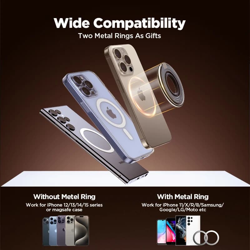 JOYROOM טבעת סיליקון עמידה עבור Magsafe מחזיק טלפון Kickstand מחזיק טלפון מגנטי עבור טלפונים בגודל 4.7-7.0 אינץ' - תמונה 6