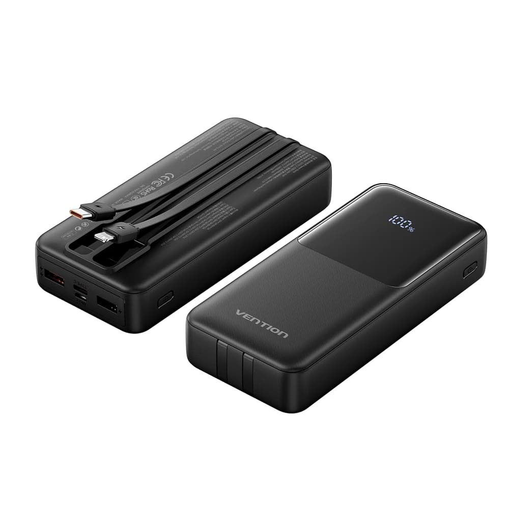 🔋 מטען נייד 30000mAh Vention — טעינה מהירה 22.5W, מסך דיגיטלי ו-2 יציאות (4.9★ · 389 ביקורות · בארץ מ-₪200) - תמונה 6