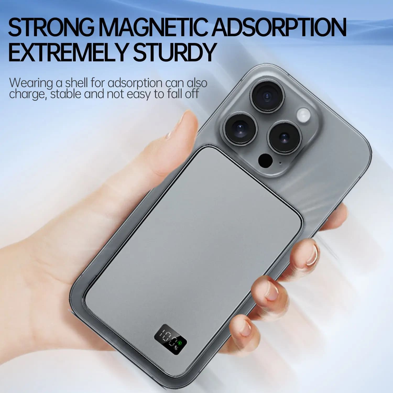 סוללת גיבוי דקה במיוחד בנפח 10000mAh עבור MagSafe, טעינה אלחוטית מגנטית מהירה MacSafe סוללה ניידת עבור iPhone Xiaomi Samsung - תמונה 5