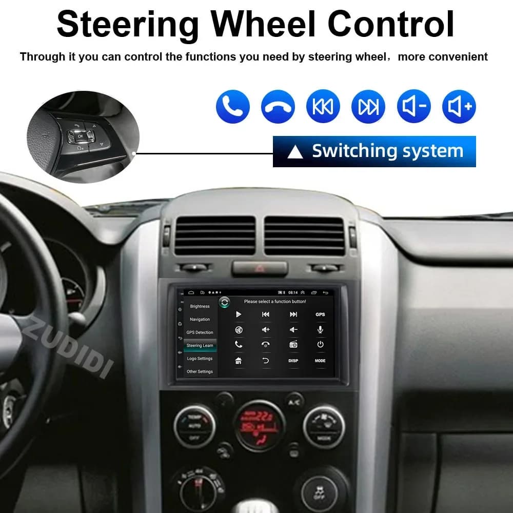 רדיו לרכב 2din Android 16 עבור Suzuki Grand Vitara 3 2005-2010 2011-2015 נגן מולטימדיה GPS Carplay Androidauto WIFI - תמונה 5