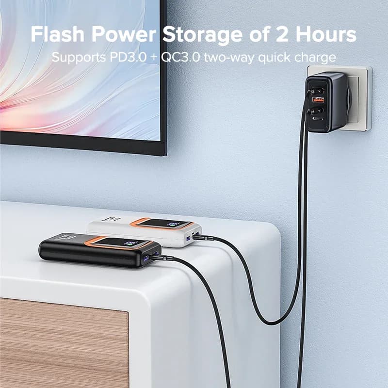QOOVI 20000mAh סוללת גיבוי חיצונית עם קיבולת סוללה גדולה PD 22.5W טעינה מהירה מטען נייד עבור Samsung iPhone Xiaomi - תמונה 4