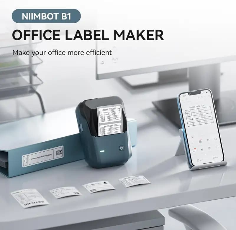 מדפסת מדבקות תרמית אלחוטית Niimbot B1 — בלי דיו, מהטלפון - תמונה 2
