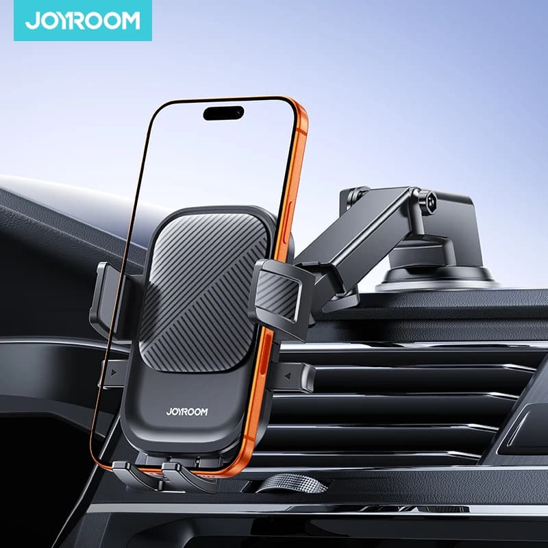 תושבת טלפון לרכב יוניברסלית Joyroom עם בסיס ספיגה לוח המחוון תושבת טלפון נייד לרכב עבור iPhone Samsung Google Huawei
