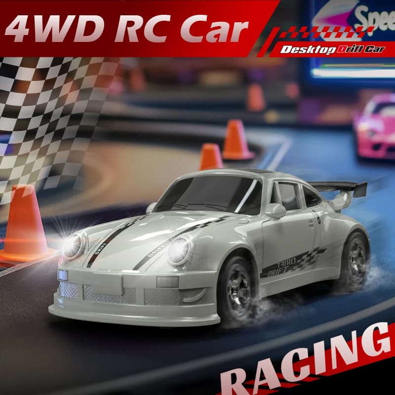 2026 חדש Kf20 1:64 Drift Rc Car מכונית מירוץ עם שלט רחוק על ארבעה גלגלים בפרופורציות מלאות צעצוע תחרותי לשולחן עבודה מתנות אידיאליות לבנים. - תמונה 5