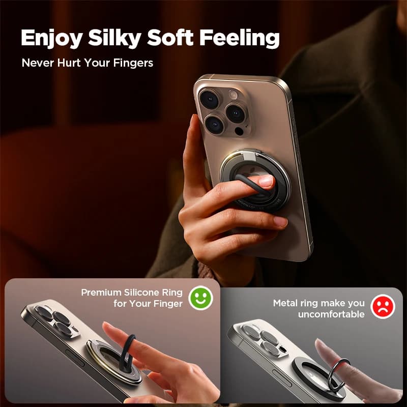 JOYROOM טבעת סיליקון עמידה עבור Magsafe מחזיק טלפון Kickstand מחזיק טלפון מגנטי עבור טלפונים בגודל 4.7-7.0 אינץ' - תמונה 2