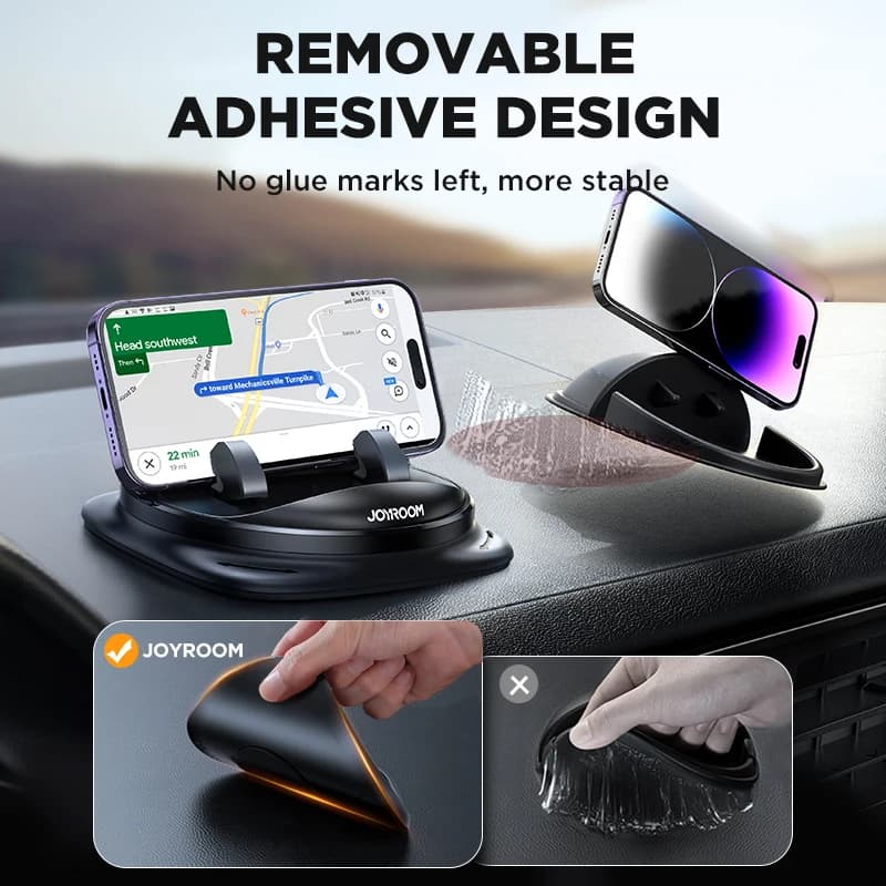 תושבת טלפון לרכב Joyroom Universal Dashboard משודרגת וניתנת לשימוש מחדש מסיליקון לטלפון ברכב עם משטח אנטי-החלקה - תמונה 3