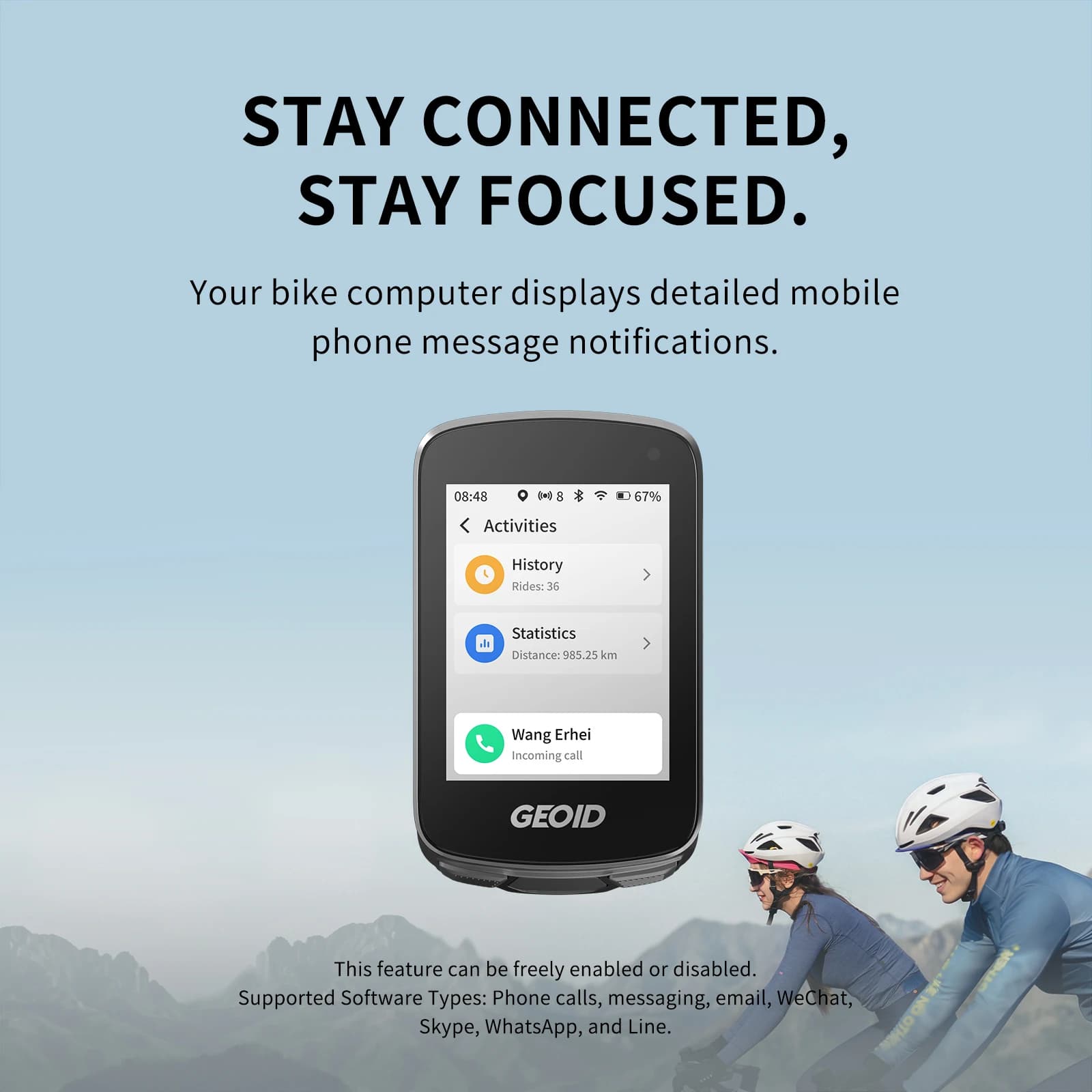 מחשב אופניים GEOID CC700 Pro GPS 2.8 אינץ 'מסך מגע מד דרגת מהירות גלובלית ניווט מפה רכיבה אודומטר עבור Strava - תמונה 5