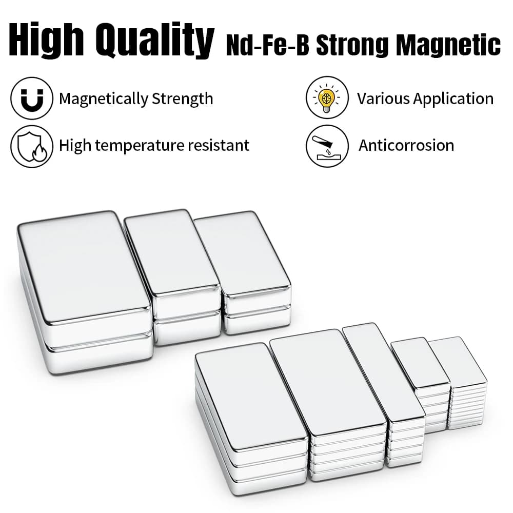 20x10x2 20x10x3mm בלוק מגנט ניאודימיום חזק במיוחד מגנטים חזקים במיוחד N35 NdfeB מגנט מגנטי קבוע למקרר - תמונה 6