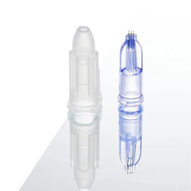 מחט ננו סטרילית ננוסופט 34G בעלת 3 פינים 0.6mm 0.8mm 1.0mm 1.2mm 1.5mm  להצערת עור, מחטים רכות ננו באריזה בודדת - תמונה 3