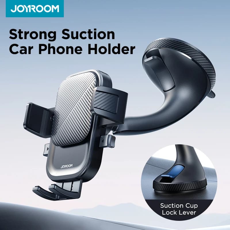 תושבת טלפון לרכב Joyroom עם יכולת ספיגה חזקה, מתאימה לכל סוגי הטלפונים הניידים, מתאימה ללוח המחוון/למסך הקדמי 360 °   סיבוב