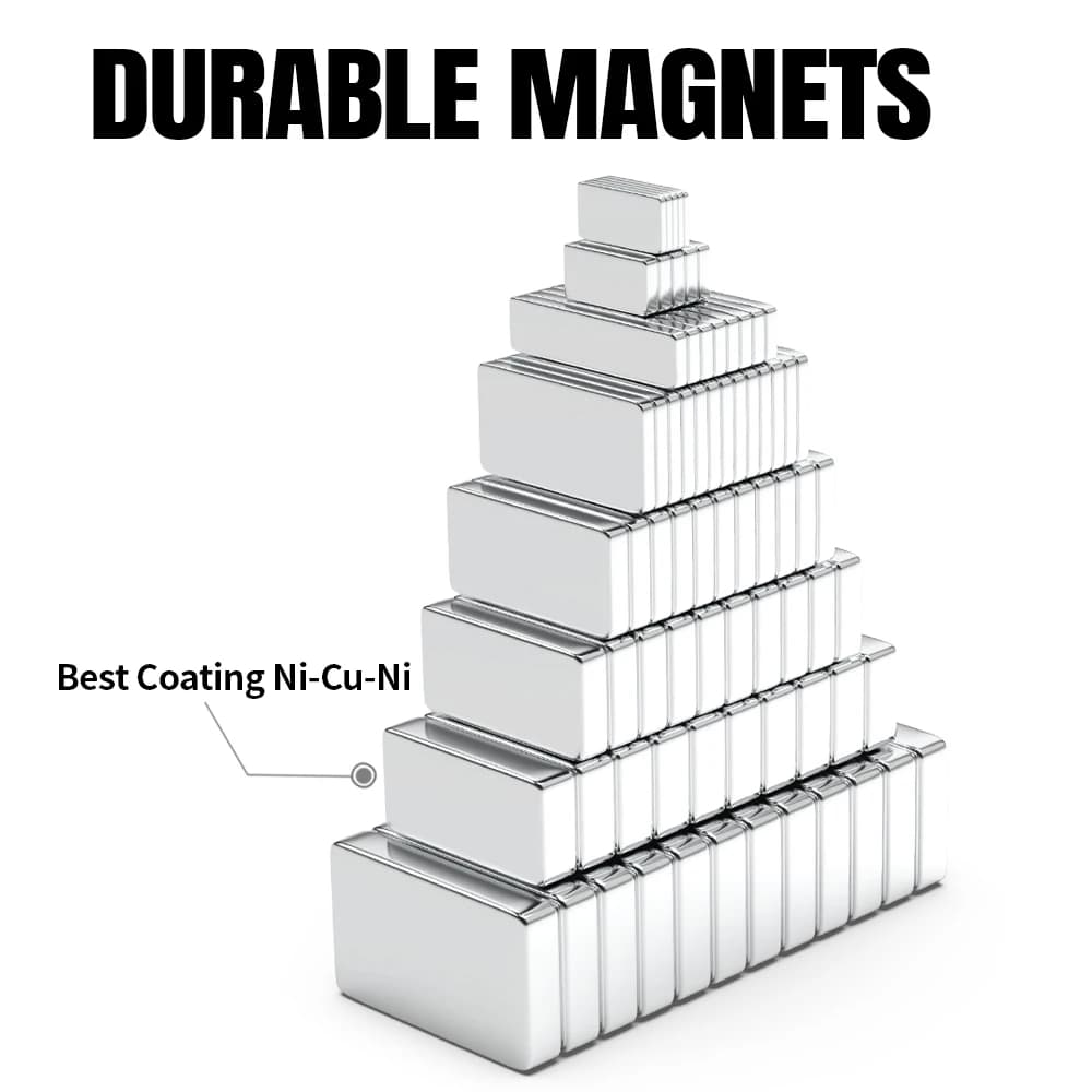 20x10x2 20x10x3mm בלוק מגנט ניאודימיום חזק במיוחד מגנטים חזקים במיוחד N35 NdfeB מגנט מגנטי קבוע למקרר - תמונה 2