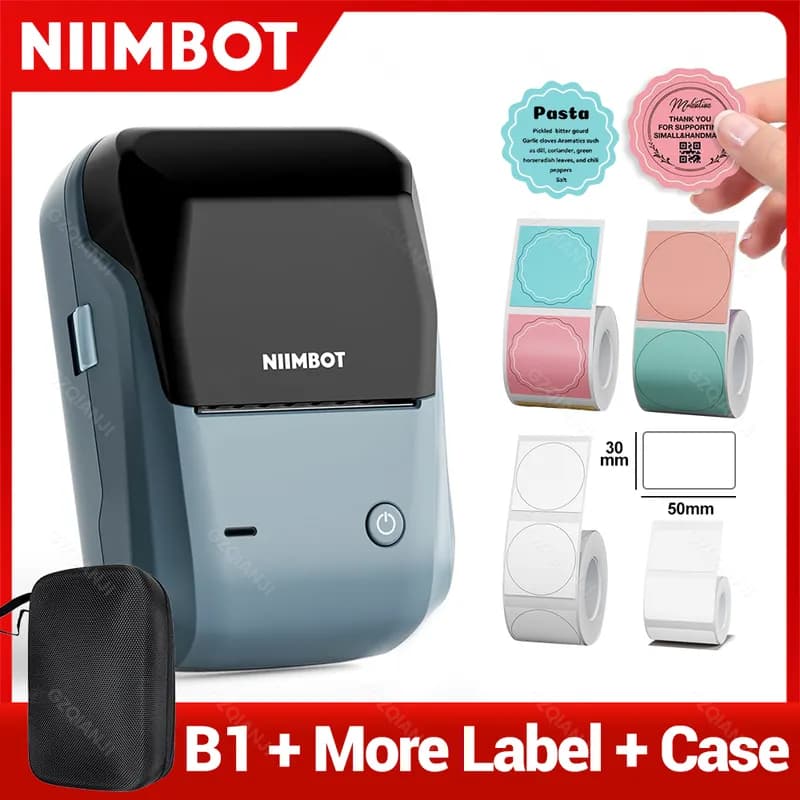 מדפסת מדבקות תרמית אלחוטית Niimbot B1 — בלי דיו, מהטלפון - תמונה 1