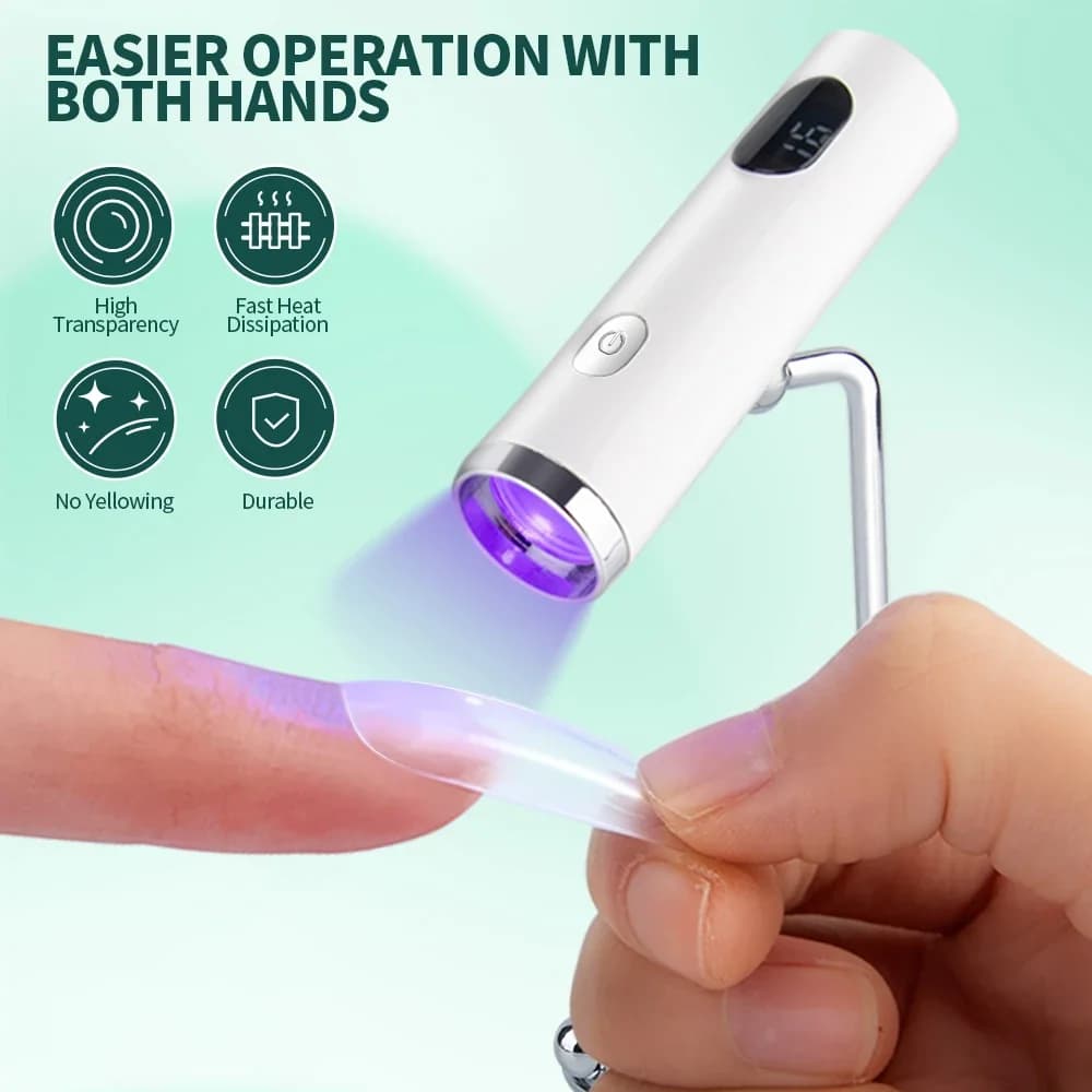 ניילפופ UV אור עם סטנפ מיני מנורת תיקון ציפורניים ניידת נטענת מייבש ציפורניים מהיר לטיפוח ג'ל פוליש דבק ג'ל - תמונה 3