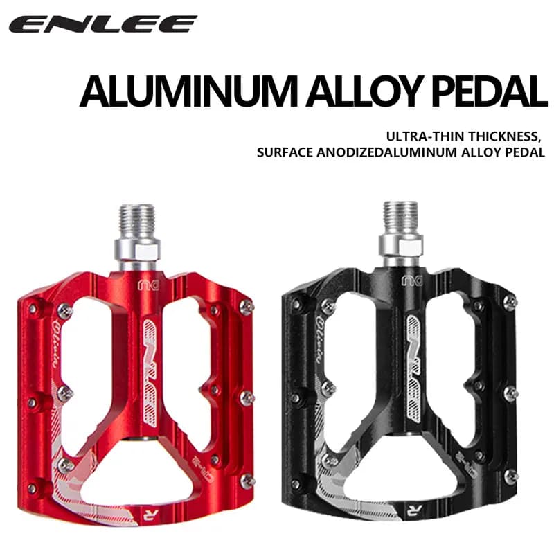 אביזרי פדלים לאופניים ENLEE Bicycle Pedal One-Piece CNC Aluminum Alloy Ultralight Seal Du Bearing BMX Mtb