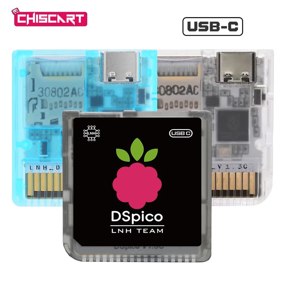 כרטיס משחק Chiscart DSpico USB C עבור קונסולות NDS NDSL DSi 3DS