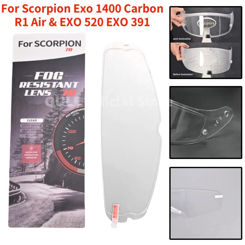 מסננת לקסדת אופנוע Scorpion Exo 1400 Carbon, R1 & EXO 520 391 עם עדשת הגנה מפני קרני השמש - תמונה 6
