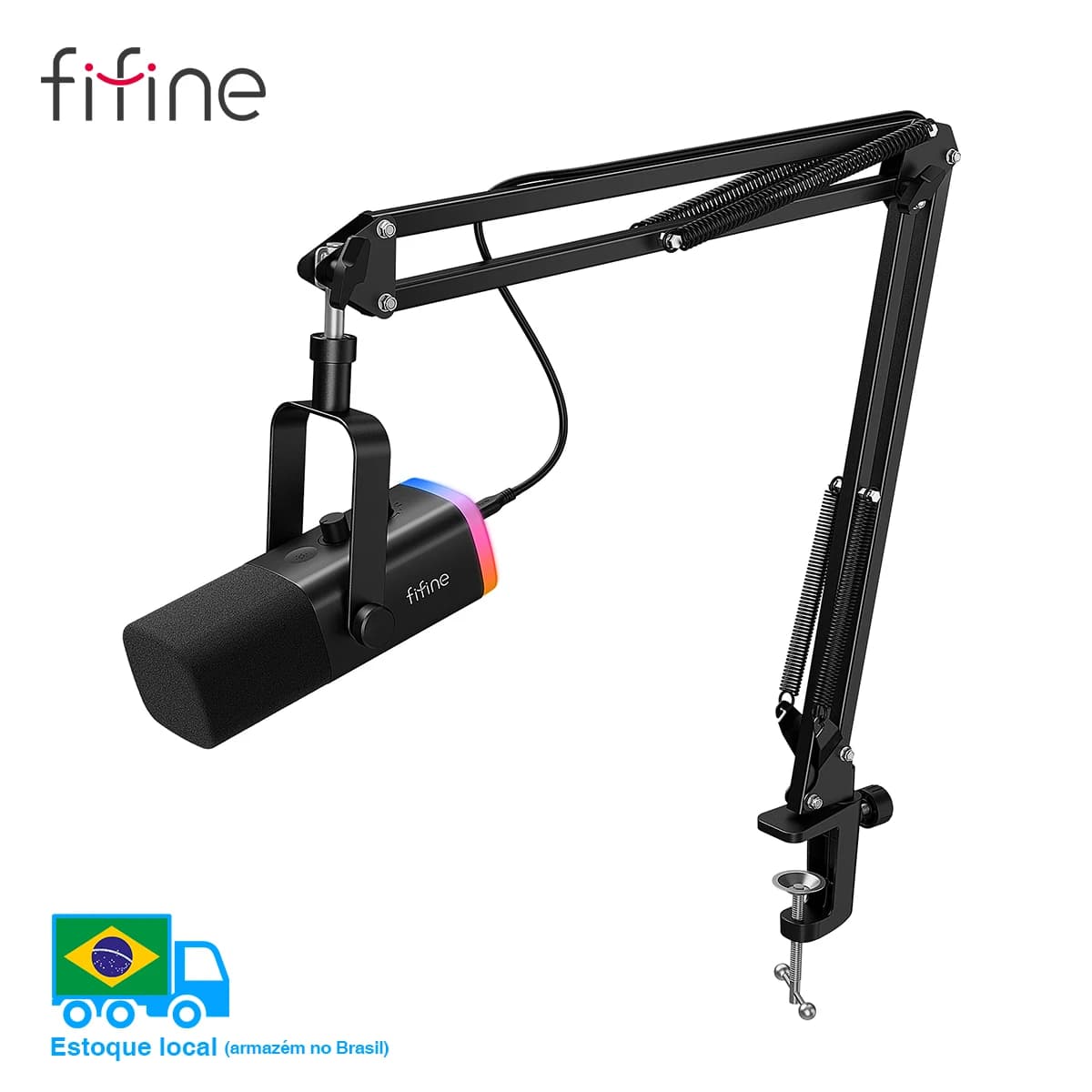ערכת מיקרופון דינמי XLR עם זרוע בום למיקסר, סט מיקרופון USB למשחקים עם RGB, שליטת עוצמה עבור מחשב PS5/4 AmpliGame AM8T