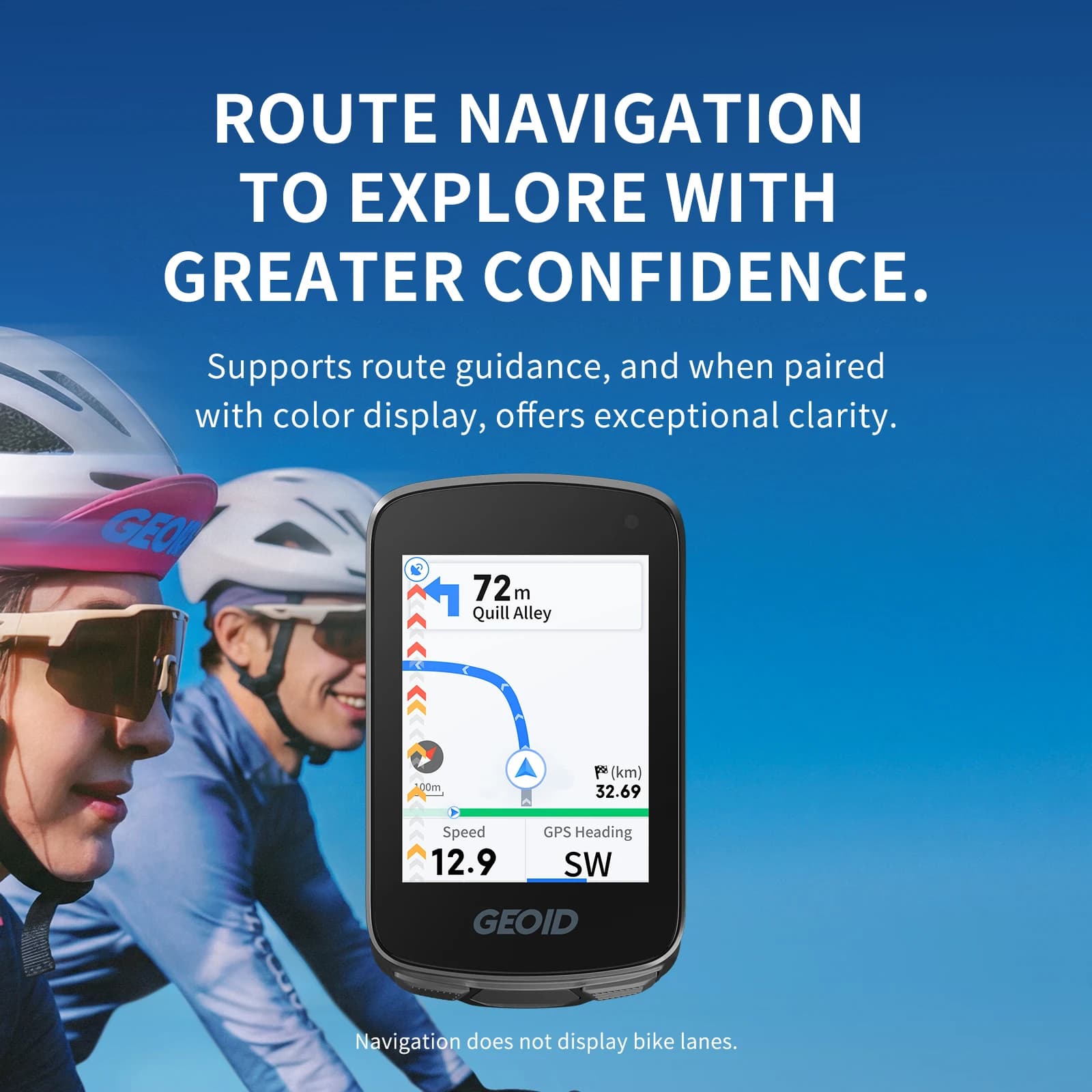 מחשב אופניים GPS GEOID CC700 עם מסך צבעוני בגודל 2.8 אינץ', ניווט בדרכים, מונה מהירות אופניים, WIFI, אודומטר רכיבה עמיד למים - תמונה 3