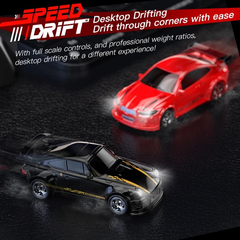 2026 חדש Kf20 1:64 Drift Rc Car מכונית מירוץ עם שלט רחוק על ארבעה גלגלים בפרופורציות מלאות צעצוע תחרותי לשולחן עבודה מתנות אידיאליות לבנים. - תמונה 6