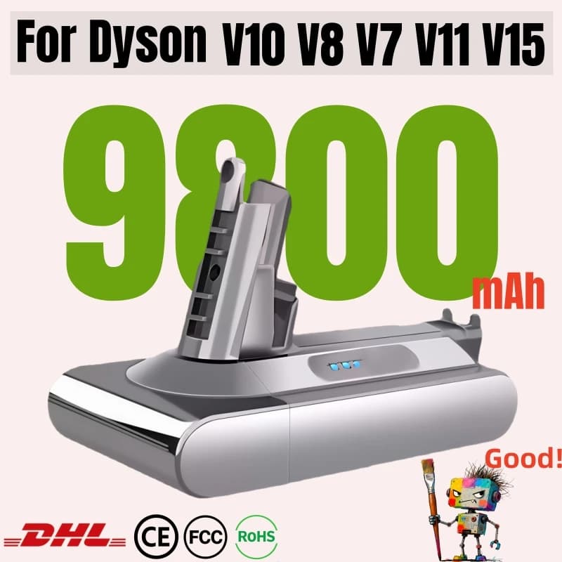 100% חדש תואם לדייסון V10 V8 V11 V15 V7 V6 סדרה SV07 SV09 SV10 DC62 סוללה נטענת לשואב אבק