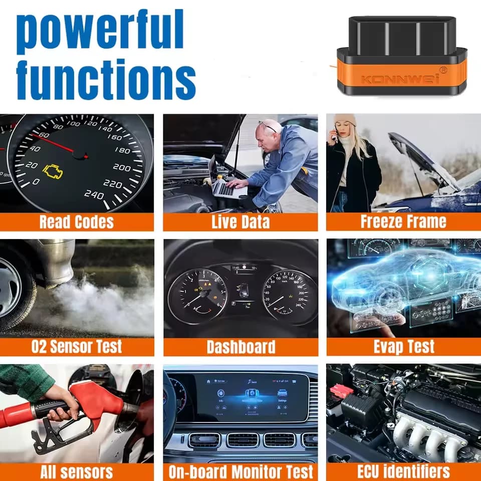 2025 חדש KONNWEI KW901 ELM327 V1.5 Bluetooth5.0 סורק OBD2 לרכב Android/IOS כלי תקליטור קוד קורא pk Vgate ICAR2 - תמונה 2
