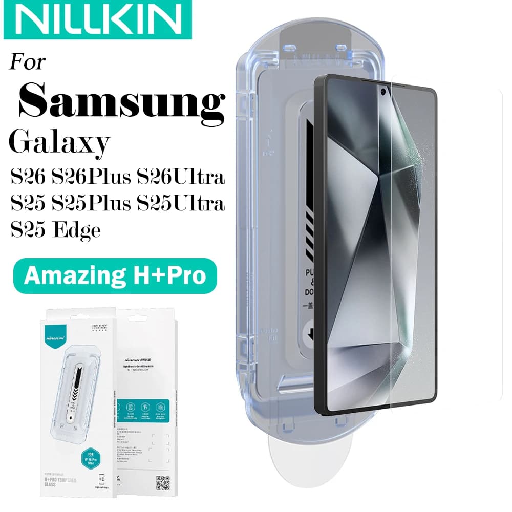 מגן מסך מזכוכית מחוסמת נגד פיצוץ של Nillkin עבור סמסונג גלקסי S26 אולטרה, S25 אולטרה, S26 פלוס, S25 פלוס, S25 אדג' H+PRO
