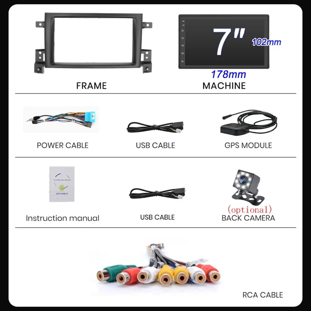 רדיו לרכב 2din Android 16 עבור Suzuki Grand Vitara 3 2005-2010 2011-2015 נגן מולטימדיה GPS Carplay Androidauto WIFI - תמונה 6