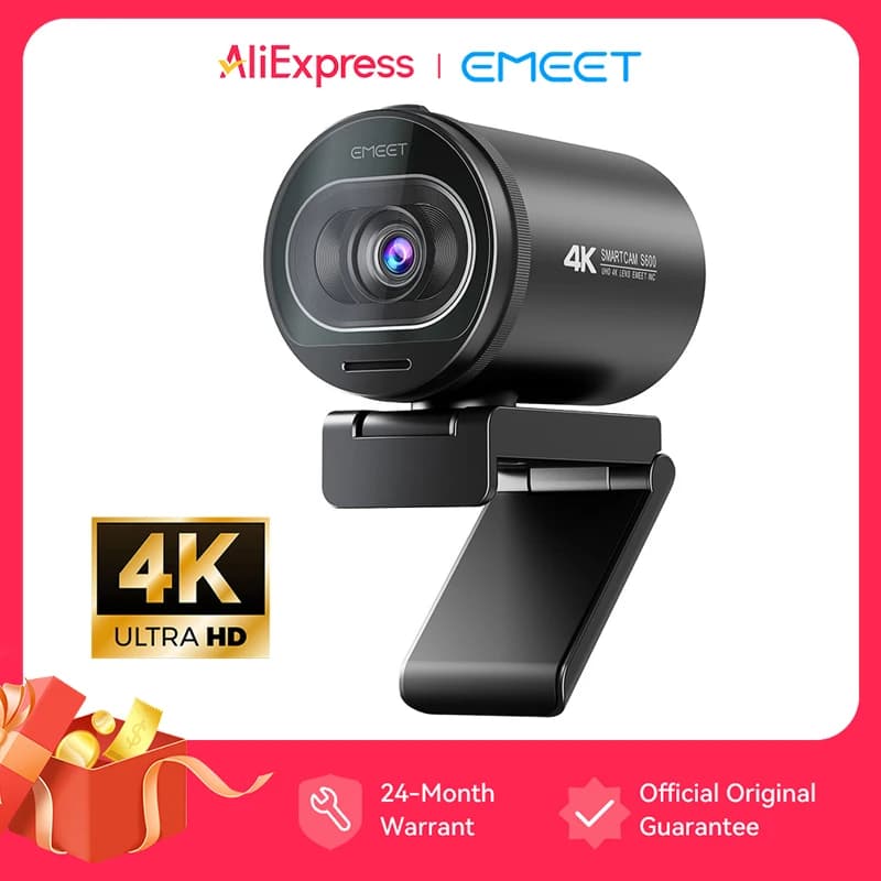 מצלמת אינטרנט 4K סטרימינג מצלמת אינטרנט 1080P 60FPS מצלמת USB EMEET S600 מצלמת סטרימינג עם מיקוד אוטומטי עם מיקרופונים עבור Tiktok/YouTube