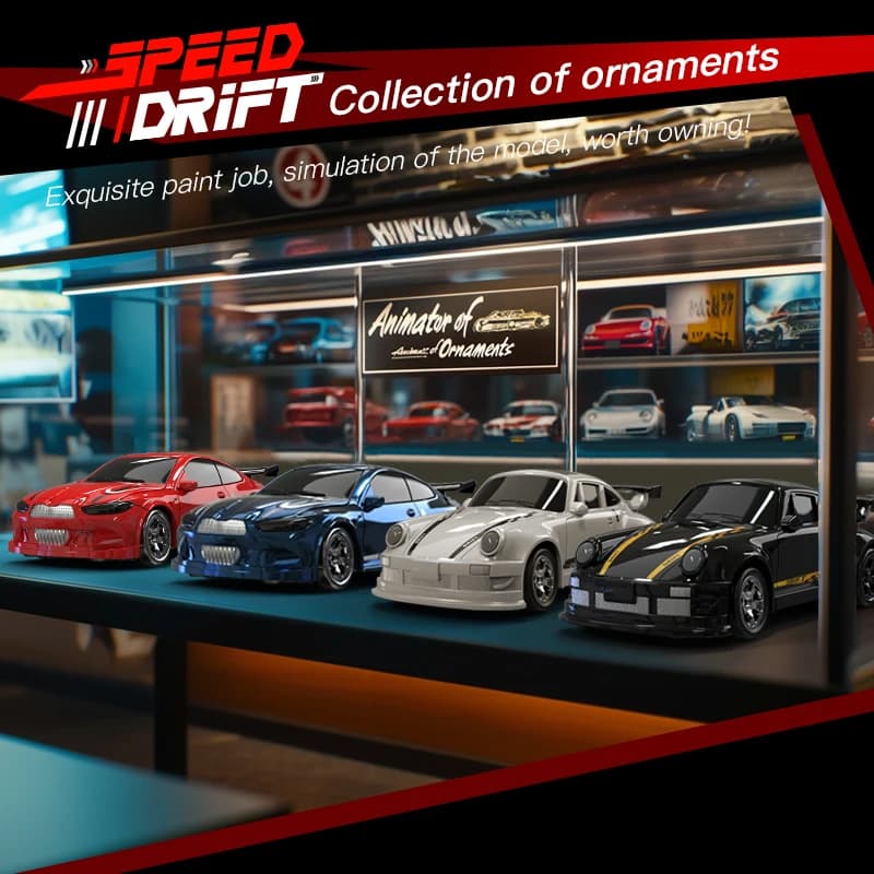 2026 חדש Kf20 1:64 Drift Rc Car מכונית מירוץ עם שלט רחוק על ארבעה גלגלים בפרופורציות מלאות צעצוע תחרותי לשולחן עבודה מתנות אידיאליות לבנים. - תמונה 2
