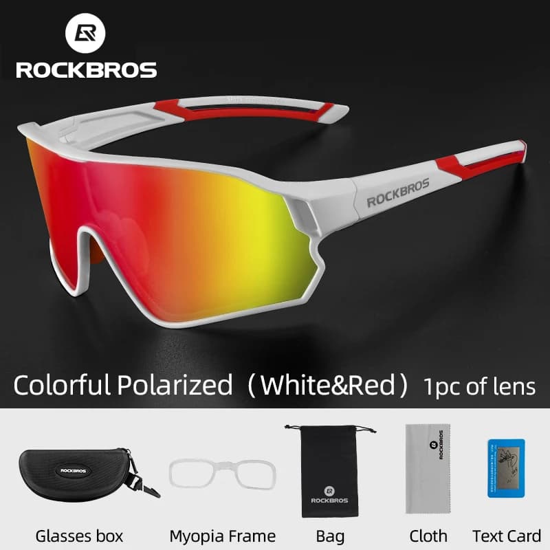משקפיים לאופניים ROCKBROS Polarized UV400 הגנה מפני השמש משקפי רכיבה אולטרה-קלים מסגרת גדולה MTB כביש אופניים משקפיים