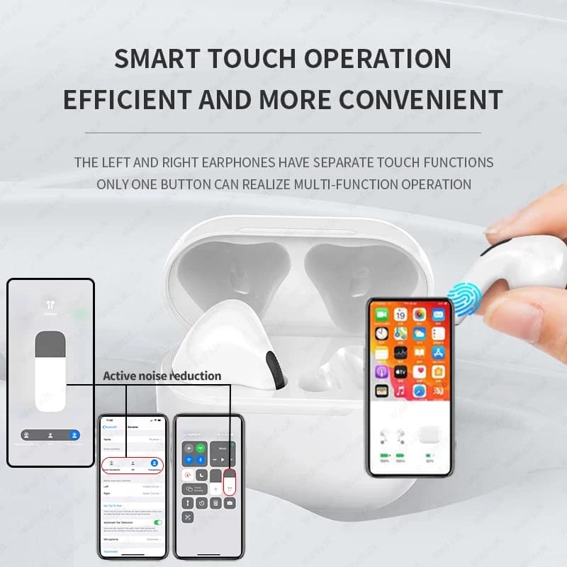 עבור AIRP0DS-PR0 מקורי תפוח אוזניות Bluetooth אוזניות אוזניות אוזניות רעש אוזניות ספורט רעש ביטול אוזניות עבור xiaomi iphone xiaomi - תמונה 5