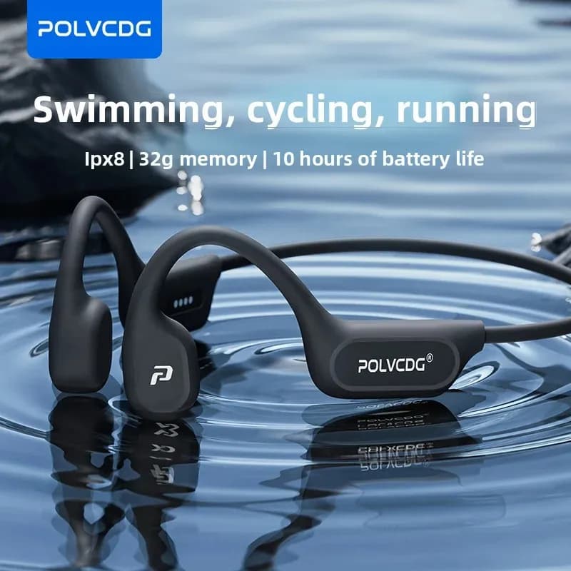 POLVCDG X9 אוזניות הולכת עצם 32G IPX8 עיצוב פתוח עמיד למים לשחייה ריצה רכיבה על אופניים אוזניות תלויות - תמונה 3