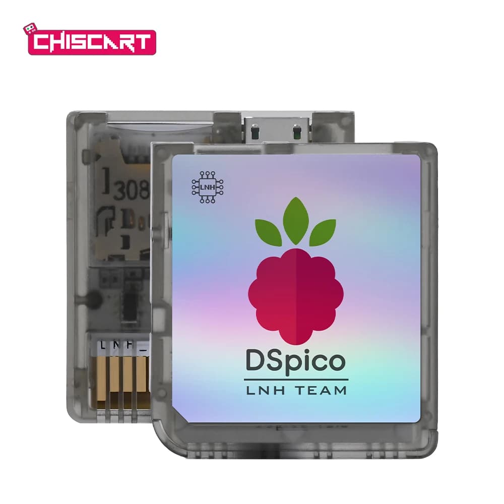 Chiscart Transparent Frosted MicroUSB DSpico Game Reader RP2040 16 MBit תואם לקונסולות NDS NDSL DSi 3DS