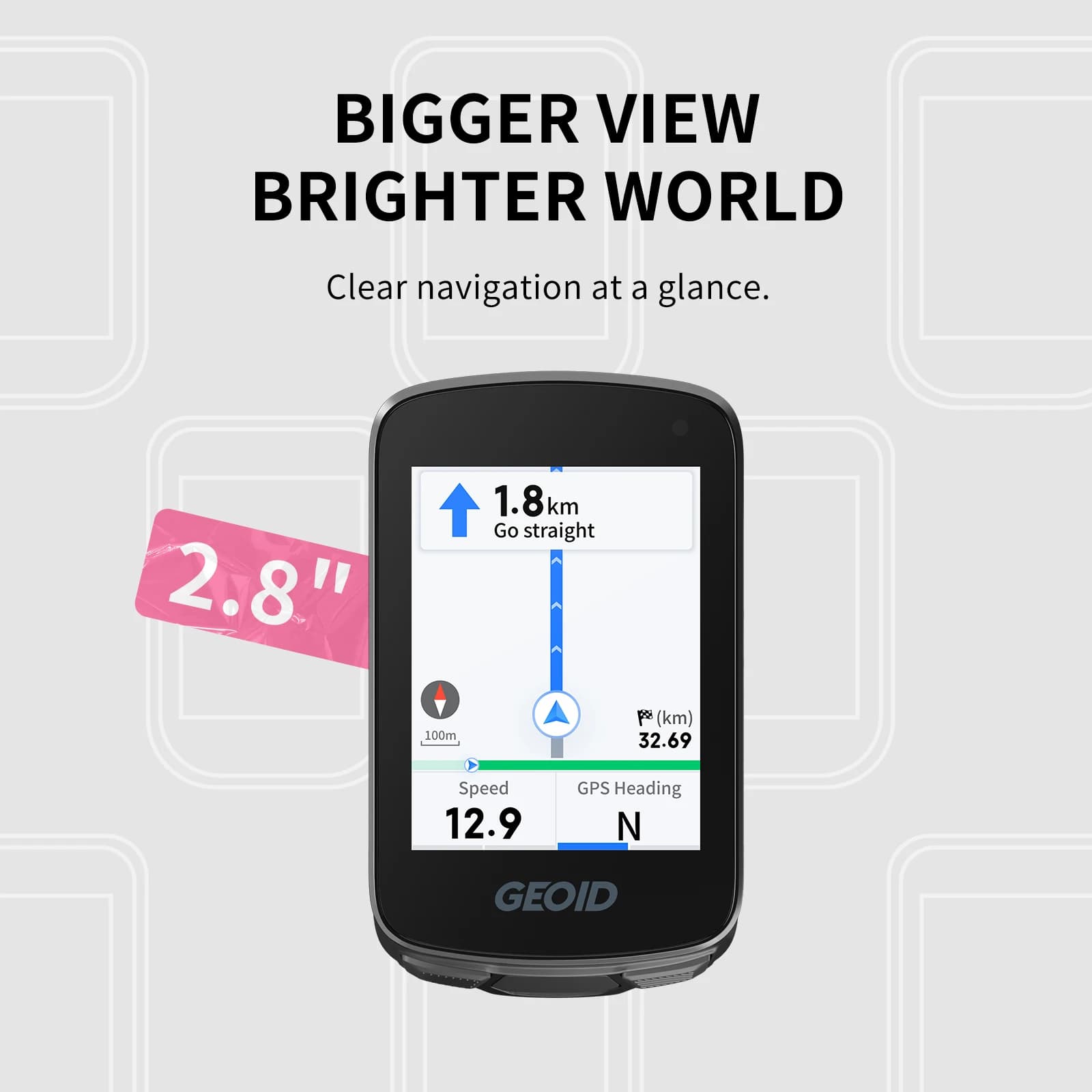 מחשב אופניים GPS GEOID CC700 עם מסך צבעוני בגודל 2.8 אינץ', ניווט בדרכים, מונה מהירות אופניים, WIFI, אודומטר רכיבה עמיד למים - תמונה 2
