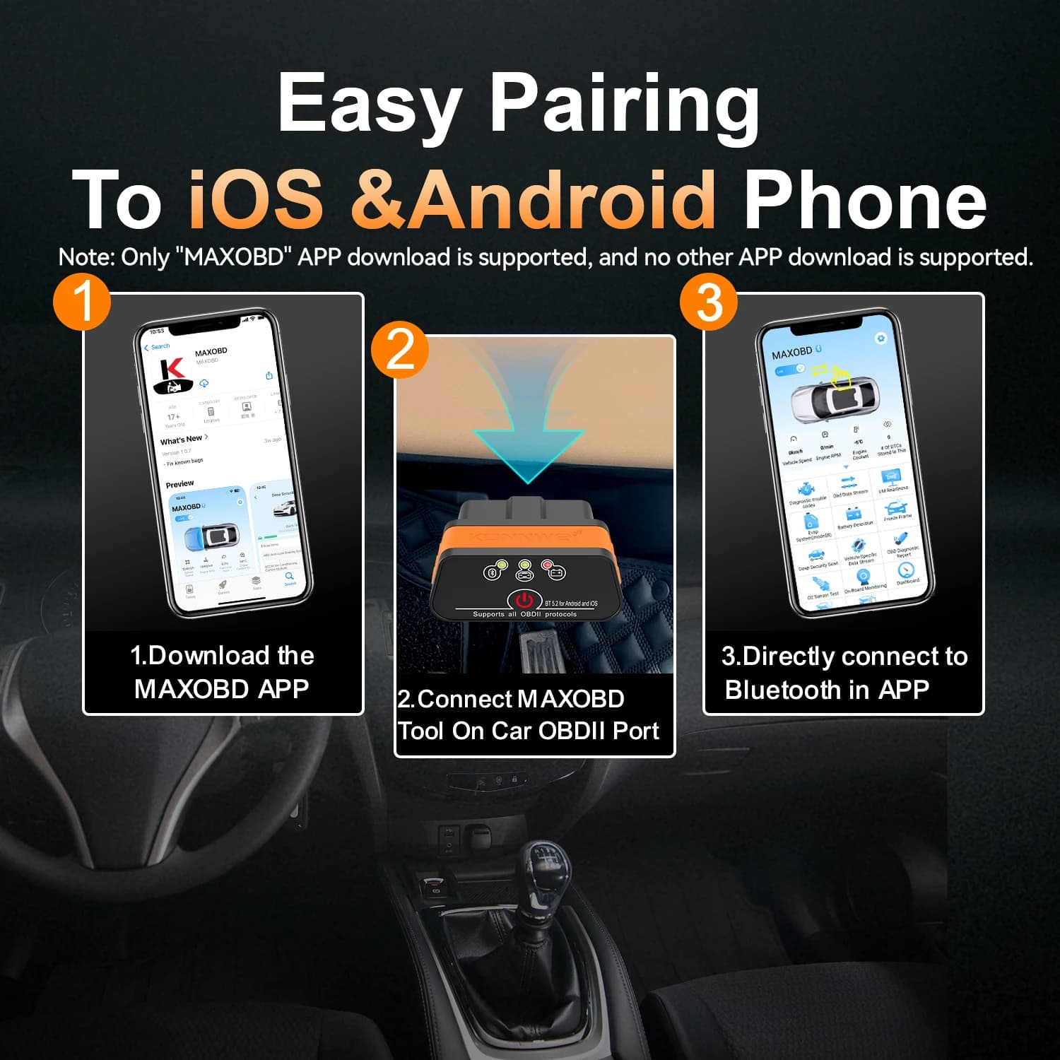 2025 חדש KONNWEI KW901 ELM327 V1.5 Bluetooth5.0 סורק OBD2 לרכב Android/IOS כלי תקליטור קוד קורא pk Vgate ICAR2 - תמונה 6
