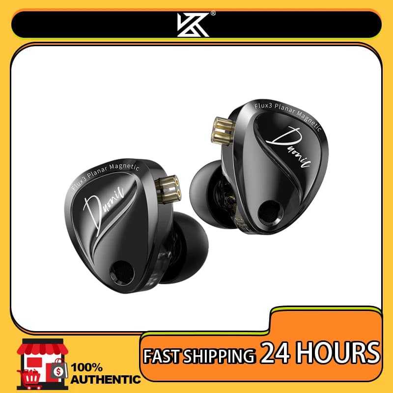 אוזניות KZ Duonic Triple-Magnetic Planar Driver משודרגות HIFI, סאונדסטייג' רחבות מחוברות IEMs עם אפשרויות כיוון 4 ומיקרופון כפול HD