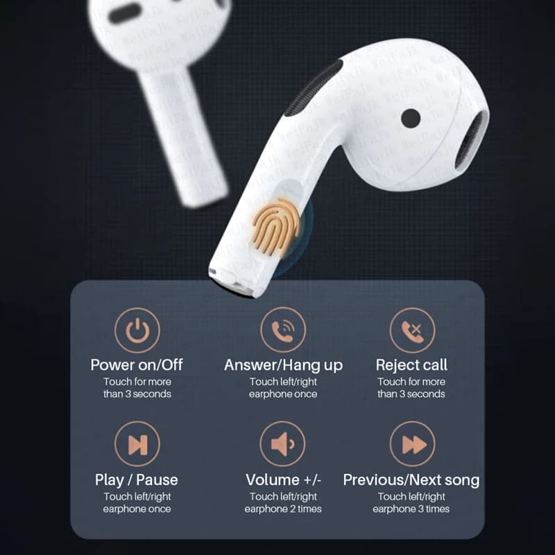 עבור AIRP0DS-PR0 מקורי תפוח אוזניות Bluetooth אוזניות אוזניות אוזניות רעש אוזניות ספורט רעש ביטול אוזניות עבור xiaomi iphone xiaomi - תמונה 3