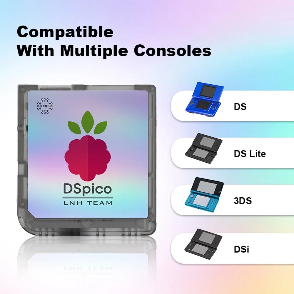 Chiscart Transparent Frosted MicroUSB DSpico Game Reader RP2040 16 MBit תואם לקונסולות NDS NDSL DSi 3DS - תמונה 4