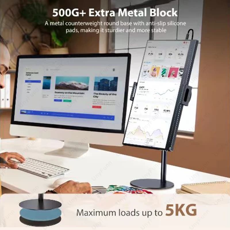 תושבת מסך ניידת Cdisplay עם גובה מתכוונן למסך שולחן עבור טלפון וטאבלט בגודל 4.7-17.3 אינץ' - תמונה 4