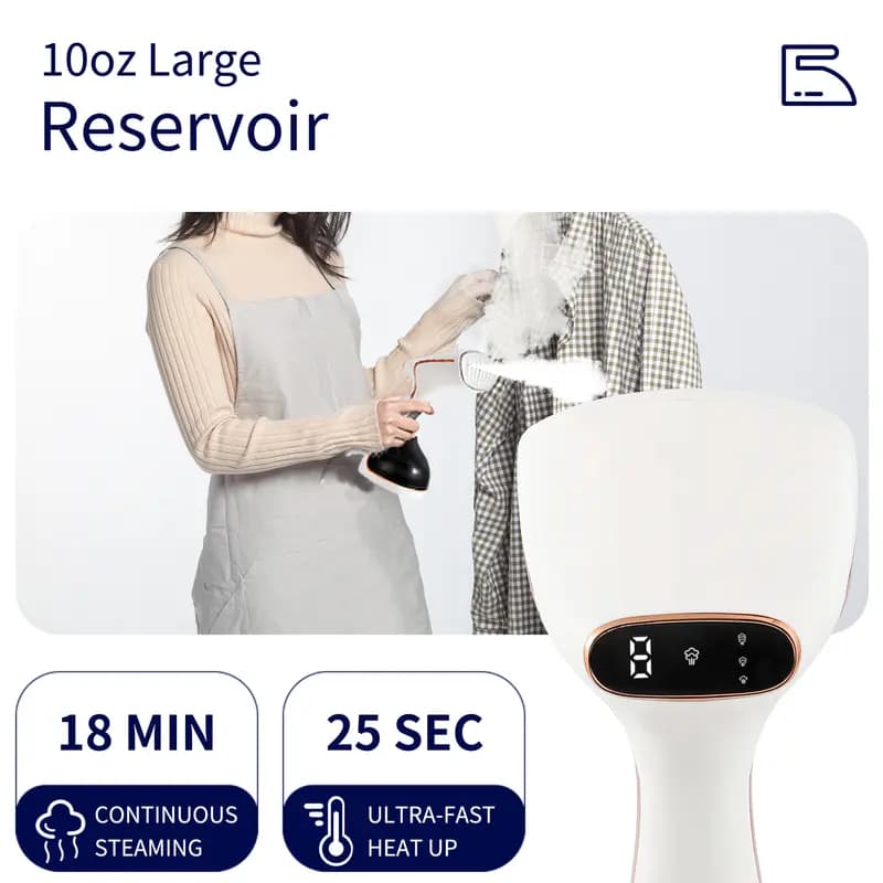 מגהץ אדים ידני נייד 1800W — מיישר קמטים תוך 15 שניות בלי קרש גיהוץ - תמונה 2