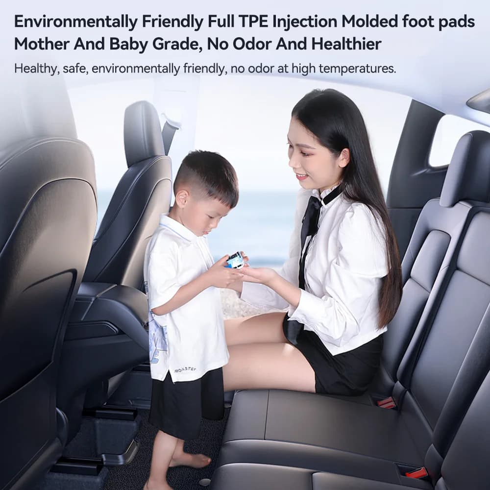 שטיחי רצפה לרכב YZ TPE עבור טסלה דגם 3 Y היילנד ג'וניפר 2019-2026 סט שטיחי תא מטען לכל עונות השנה, עמידים למים ונגד החלקה - תמונה 2