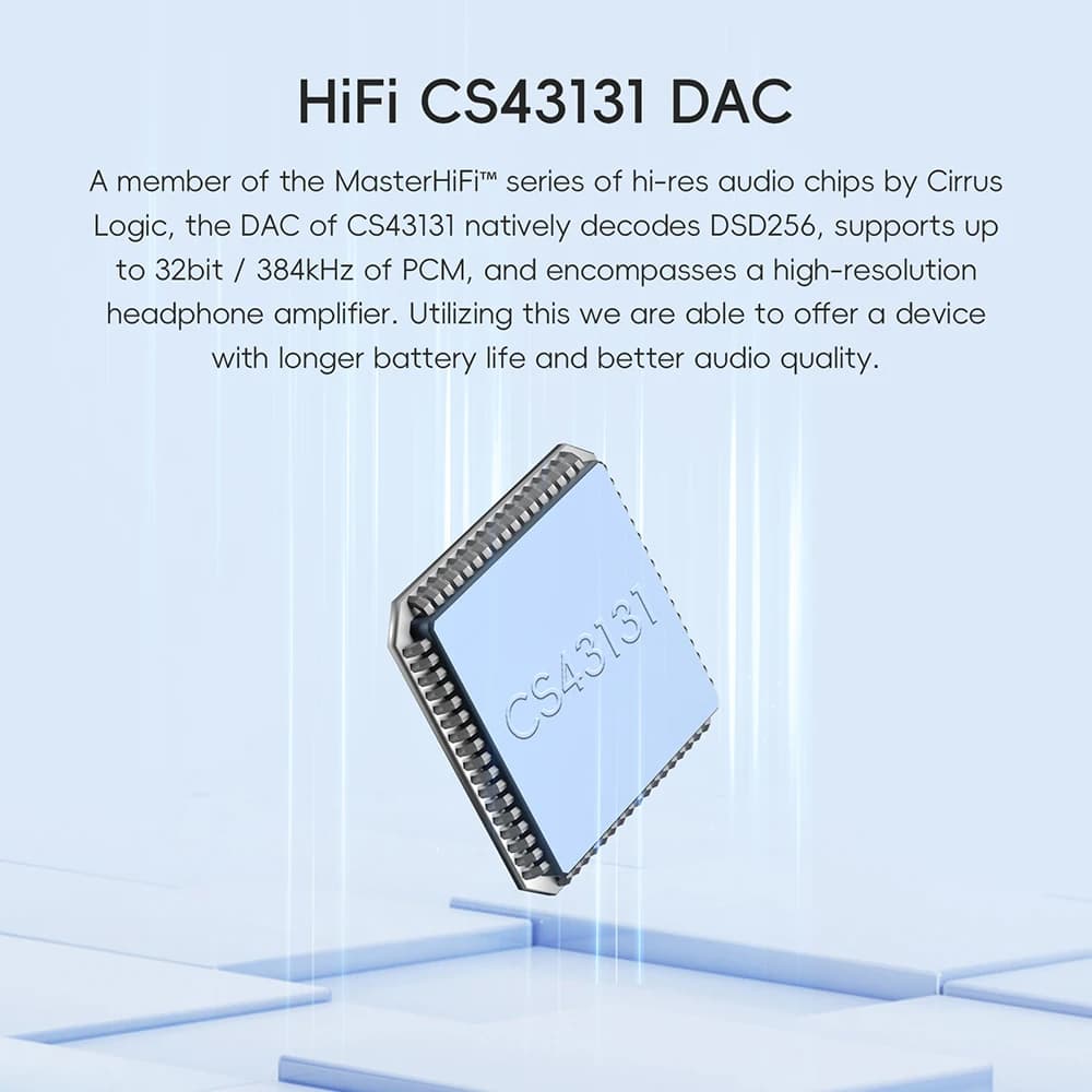 HiBy R1 HiFi Audio Music Player MP3 USB DAC WiFi Bluetooth 5.1 DSD256 PCM384kHz/32bit X1600E CS43131 MSEB רדיו אינטרנט 3.5mm פלט - תמונה 2