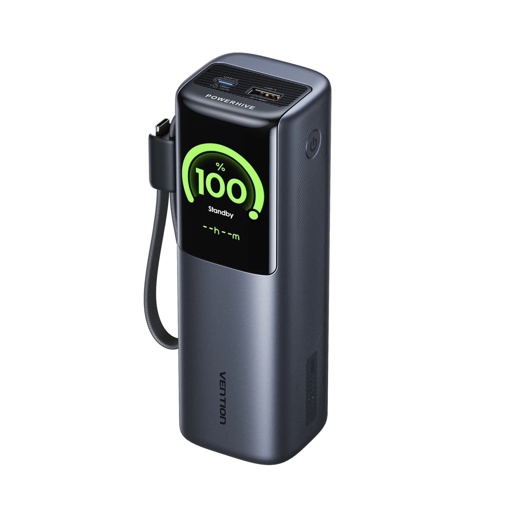 🔋 מטען נייד 30000mAh Vention — טעינה מהירה 22.5W, מסך דיגיטלי ו-2 יציאות (4.9★ · 389 ביקורות · בארץ מ-₪200) - תמונה 3
