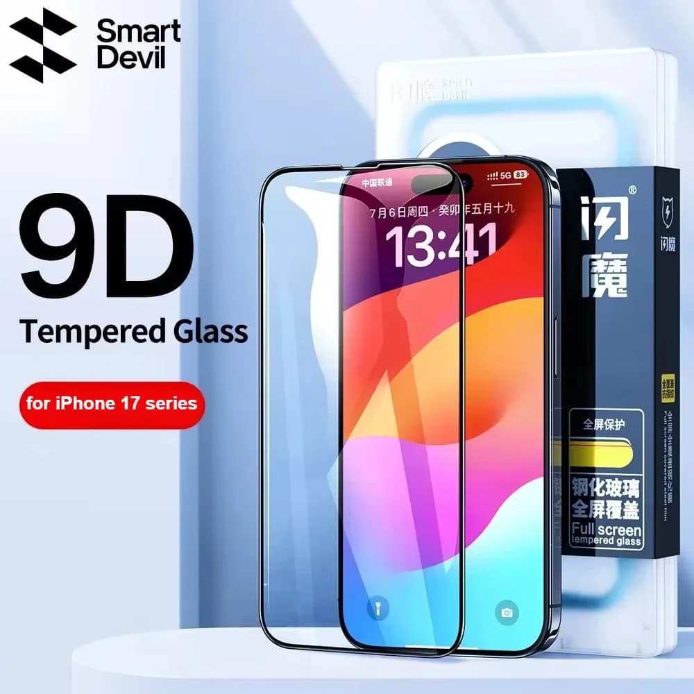 זכוכית מחוסמת מלאה של SmartDevil עבור iPhone 17 17Pro Max 16ProMax 16Pro מגן מסך עבור iPhone 15Pro HD אנטי-תאורה כחולה